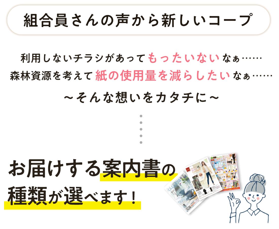 お届けする案内書の種類が選べます