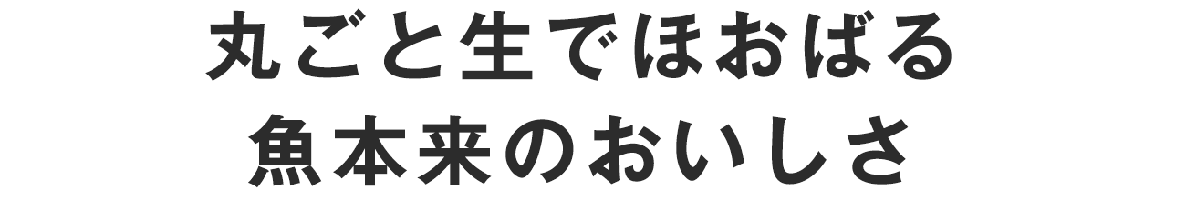 丸ごと生でほおばる　魚本来のおいしさ