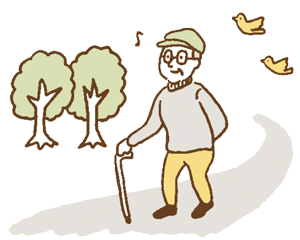 町内におでかけするイラスト