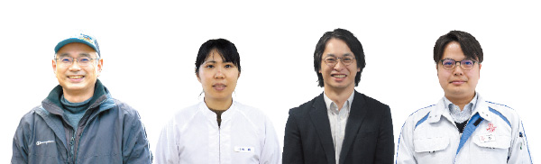 （写真左から）岡本 郁久社長、川本さん、大嶋さん、乾さん